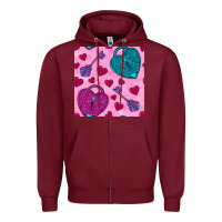 Burgundy valentines day lock and key seamless pattern Zipper Hoodie - BundleAndBundleShop