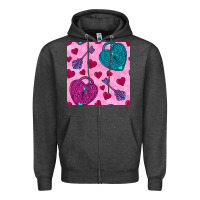 Charcoal Heather valentines day lock and key seamless pattern Zipper Hoodie - BundleAndBundleShop