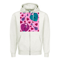 Oatmeal Heather valentines day lock and key seamless pattern Zipper Hoodie - BundleAndBundleShop