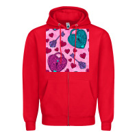 Red valentines day lock and key seamless pattern Zipper Hoodie - BundleAndBundleShop