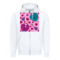 White valentines day lock and key seamless pattern Zipper Hoodie - BundleAndBundleShop