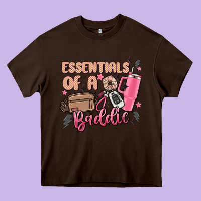 Essentials Of A Baddie Heavy Core Tee Designed By Maliassmallbusiness