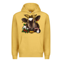 Antique Gold christmas baby cow Premium Hoodie - RanaPortraitStore