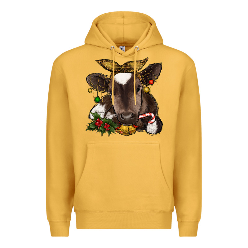 Christmas Baby Cow Premium Hoodie by RanaPortraitStore | Teevron