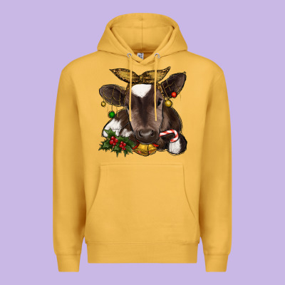 Christmas Baby Cow Premium Hoodie Designed By Ranaportraitstore