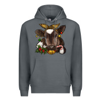 Rock christmas baby cow Premium Hoodie - RanaPortraitStore