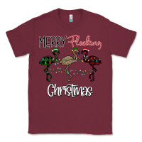 Burgundy Merry Flocking Christmas Classic Tee - Bettercallsaul