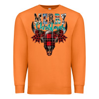 Carrot merry christmas bull skull Premium Sweatshirt - CowhideDigitalArt