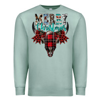 Seafoam merry christmas bull skull Premium Sweatshirt - CowhideDigitalArt