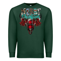 Sports Green merry christmas bull skull Premium Sweatshirt - CowhideDigitalArt