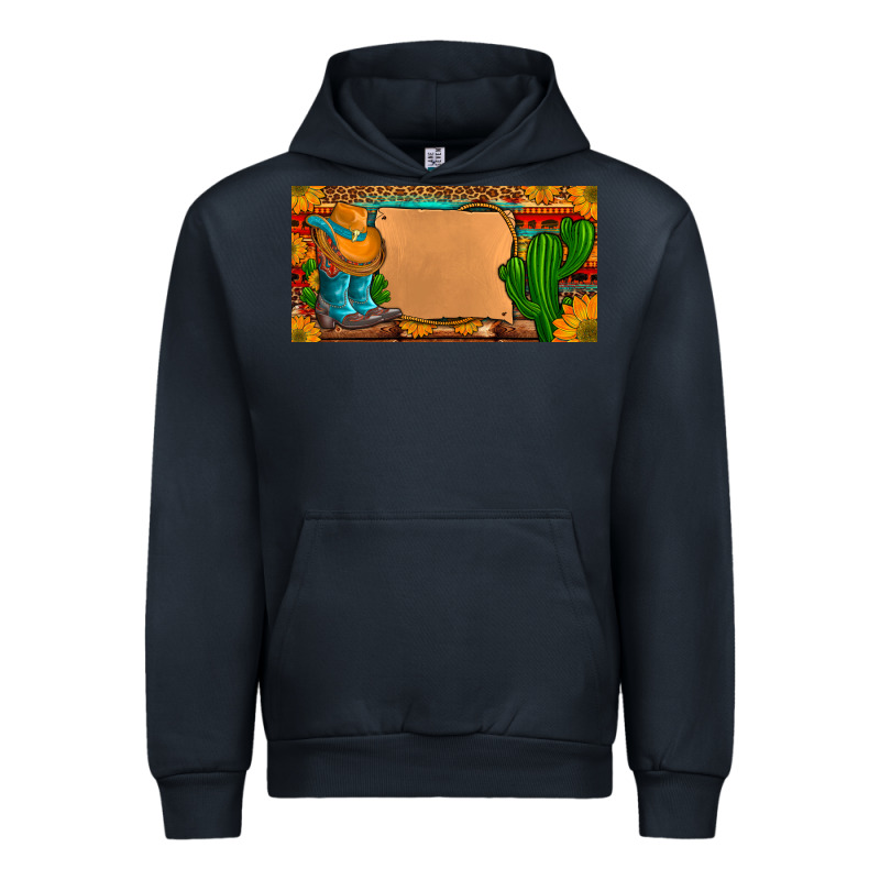 Custom Cowboy Boots Aztec Sunflowers Leopard License Plate Urban Hoodie by Artiststas | Teevron