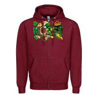 Burgundy nurse st patrick Zipper Hoodie - FaDigitalArtStudio
