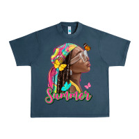 Midnight Navy summer afro Urban Heavy Tee - NancyCooperArtShop