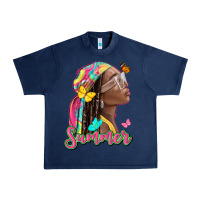 Navy summer afro Urban Heavy Tee - NancyCooperArtShop