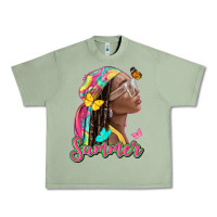Oil Green summer afro Urban Heavy Tee - NancyCooperArtShop