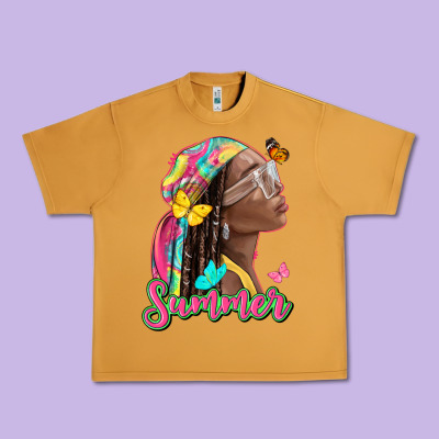 Summer Afro Urban Heavy Tee Designed By Nancycooperartshop