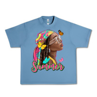 Pebble Blue summer afro Urban Heavy Tee - NancyCooperArtShop