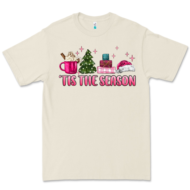 Tis The Season Pink Christmas Premium Tee by MaliasSmallBusiness | Teevron