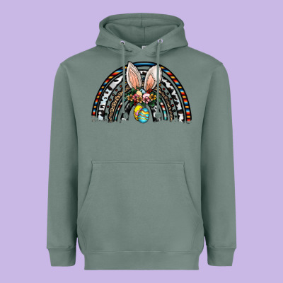 Easter Rainbow Heavyweight Hoodie Designed By Cowhidedigitalart