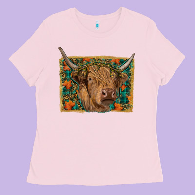 Highland Cow Fall Ladies Tee Designed By Ranaportraitstore