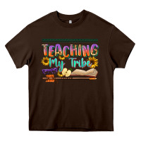 Chocolate Brown teaching my tribe Heavy Core Tee - NancyCooperArtShop