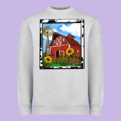 Rustic Western Barn Olivia Heavyweight Sweatshirt Designed By Oliviacreatesart
