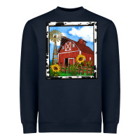 Navy rustic western barn olivia Heavyweight Sweatshirt - OliviaCreatesArt