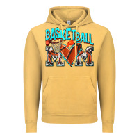 Vintage Mustard Basketball Mom Vintage Hoodie - NancyCooperArtShop