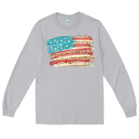 Moon Dust American flag with leopard Long Sleeve Tee - HowdyJamesFarm