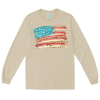 Mushroom American flag with leopard Long Sleeve Tee - HowdyJamesFarm