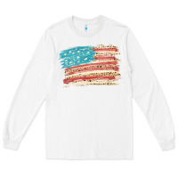 White American flag with leopard Long Sleeve Tee - HowdyJamesFarm