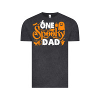 Vintage Black one spooky dad funny cat boo dad halloween costume design t shirt Vintage Tee - minhPixels