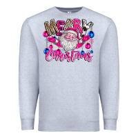 Heather Grey merry Christmas santa Premium Sweatshirt - CowhideDigitalArt