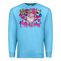 Ocean Blue merry Christmas santa Premium Sweatshirt - CowhideDigitalArt