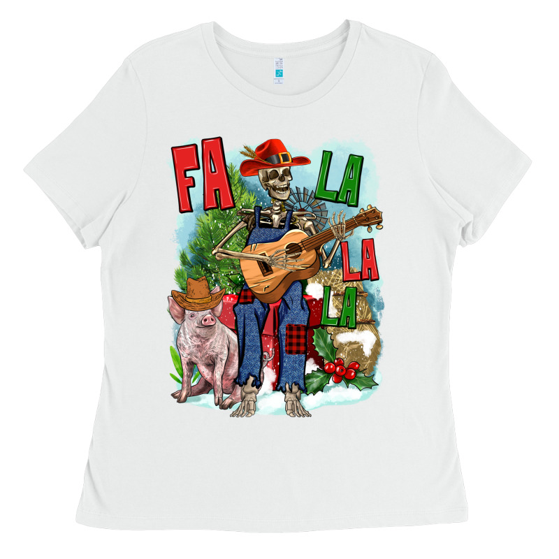 Fa La La La Skeleton Farm Ladies Tee by NancyCooperArtShop | Teevron