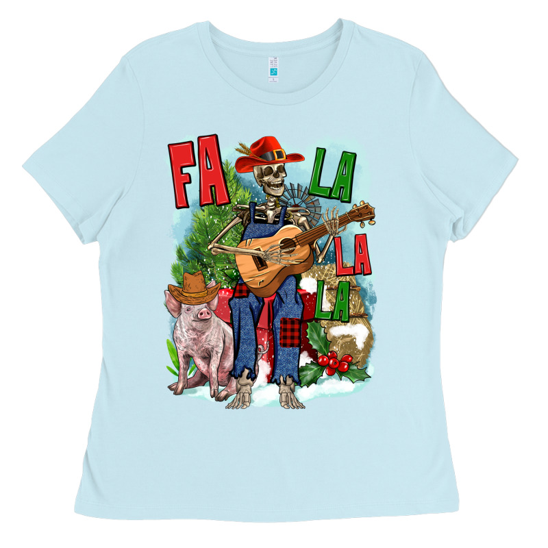 Fa La La La Skeleton Farm Ladies Tee by NancyCooperArtShop | Teevron