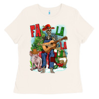 Bone Fa la la la skeleton farm Ladies Tee - NancyCooperArtShop