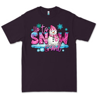 Plum up to snow good pink christmas winter snowman Premium Tee - MaliasSmallBusiness
