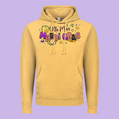 Little Miss Mardi Gras Vintage Hoodie Designed By Texasbilliewilder