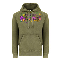Vintage Olive little miss mardi gras Vintage Hoodie - texasbilliewilder