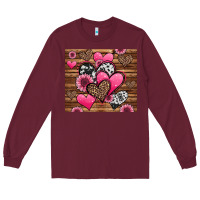 Burgundy valentines day western hearts and sunflowers Long Sleeve Tee - Jasminsmagicworld