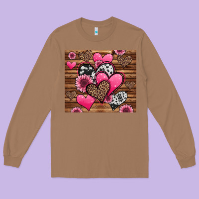 Valentines Day Western Hearts And Sunflowers Long Sleeve Tee Designed By Jasminsmagicworld
