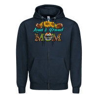 Navy loud and proud mom Zipper Hoodie - BundleAndBundleShop