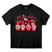 Black all you need is love Heavy Core Tee - NancyCooperArtShop