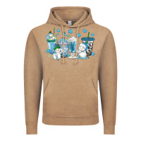 Vintage Coffee winter snowman coffee cups Vintage Hoodie - texasbilliewilder