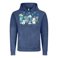 Vintage Denim winter snowman coffee cups Vintage Hoodie - texasbilliewilder