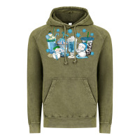 Winter Snowman Coffee Cups Vintage Hoodie | Teevron
