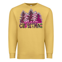 Antique Gold Merry Christmas pink  trees Premium Sweatshirt - CowhideDigitalArt