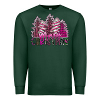 Sports Green Merry Christmas pink  trees Premium Sweatshirt - CowhideDigitalArt