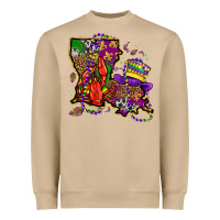 Mushroom mardi gras louisiana map Heavyweight Sweatshirt - OliviaCreatesArt
